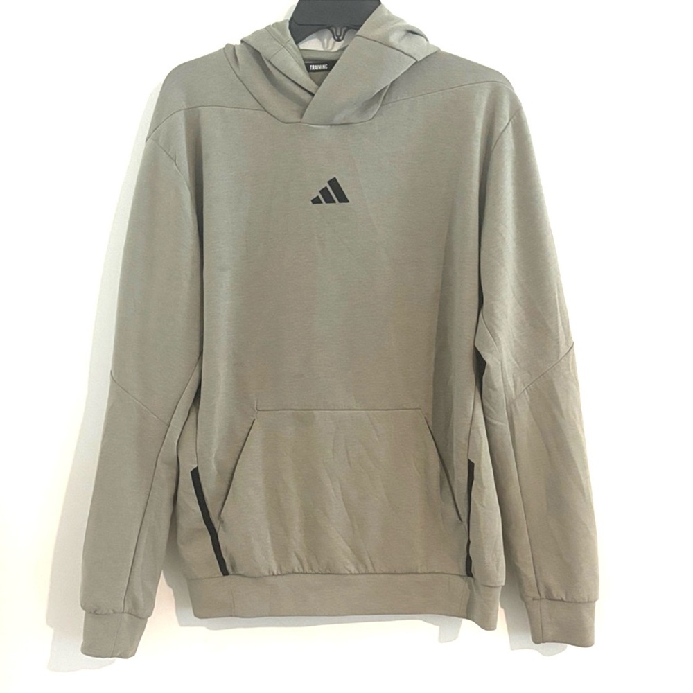Adidas Size M Regular Fit Olive Hoodie with Zip Pockets